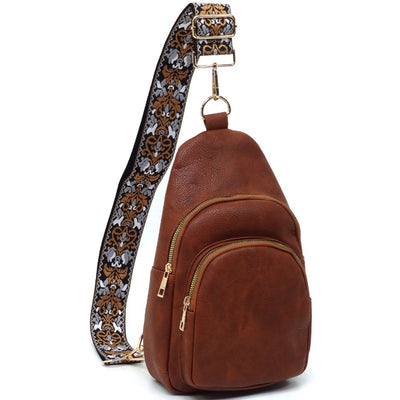 AD768 Zara Zipper Sling Bag With Boho Strap