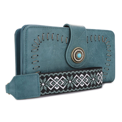 ES60166 Dolly Western Wallet With Boho Wristlet Strap