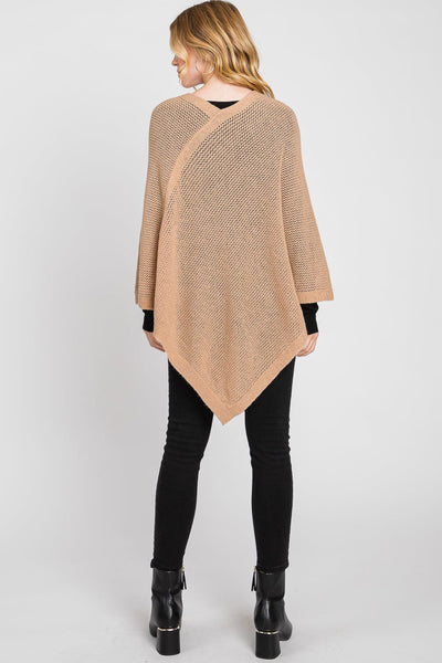 MS0335 Solid Loose Knit Poncho