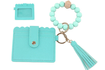 BB139X156 Silicone Beaded Stretch Bracelet Wristlet ID Holder - MiMi Wholesale