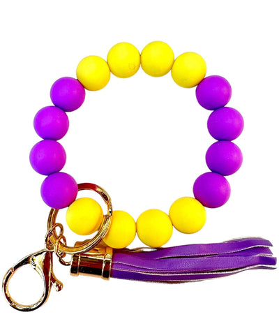 BB139x185 Gameday College Colors Silicone Beaded Keychain Bracelet - MiMi Wholesale