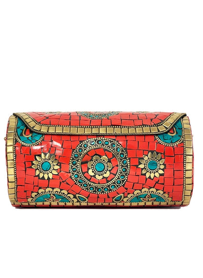 BGAIN89 Ami Mosaic Clutch With Chain Strap - MiMi Wholesale