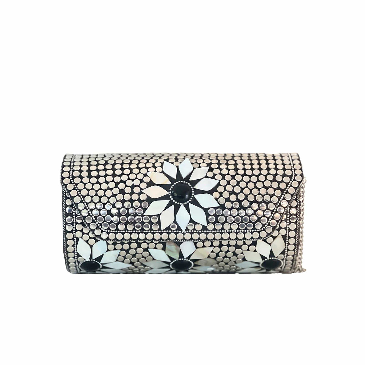 BGAIN89 Ami Mosaic Clutch With Chain Strap - MiMi Wholesale