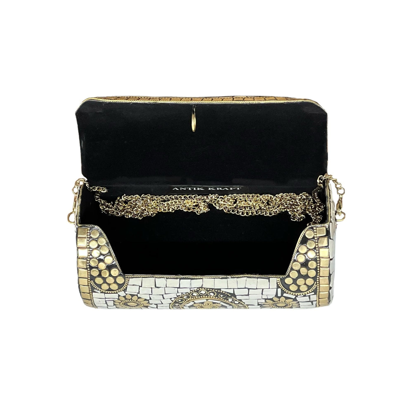 BGAIN89 Ami Mosaic Clutch With Chain Strap - MiMi Wholesale