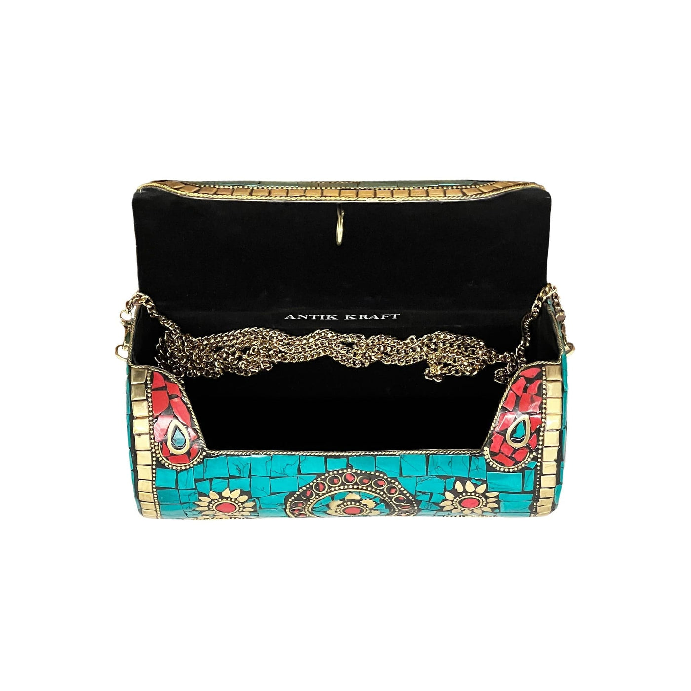 BGAIN89 Ami Mosaic Clutch With Chain Strap - MiMi Wholesale