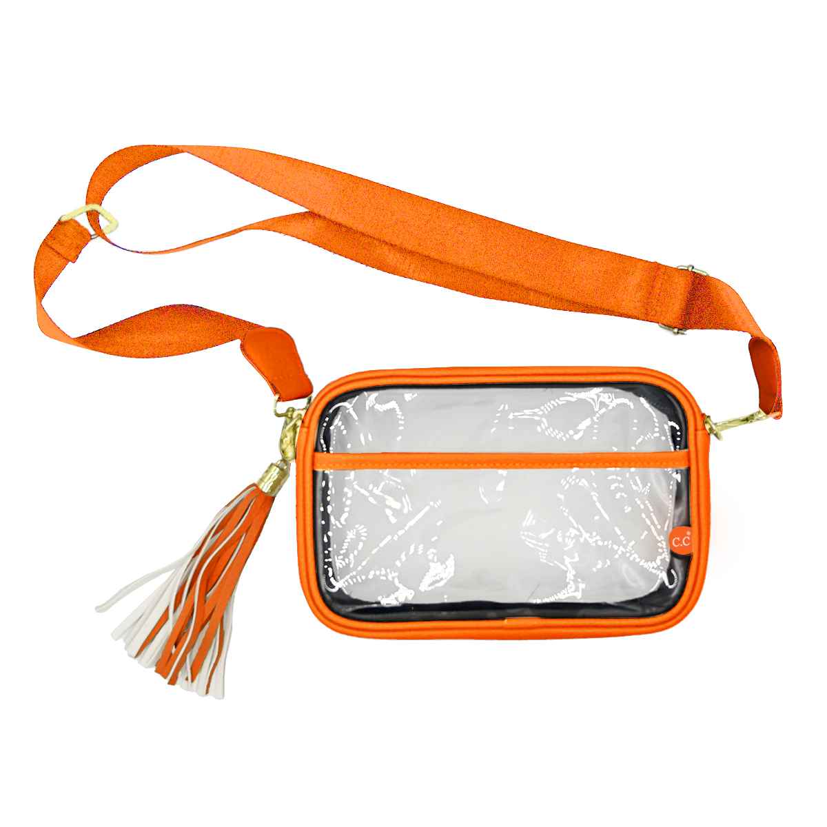 BGS4380 Clear Gameday Crossbody Bag With Tassel - MiMi Wholesale