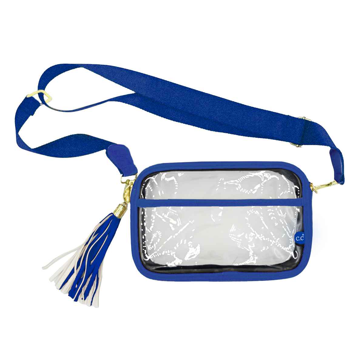 BGS4380 Clear Gameday Crossbody Bag With Tassel - MiMi Wholesale