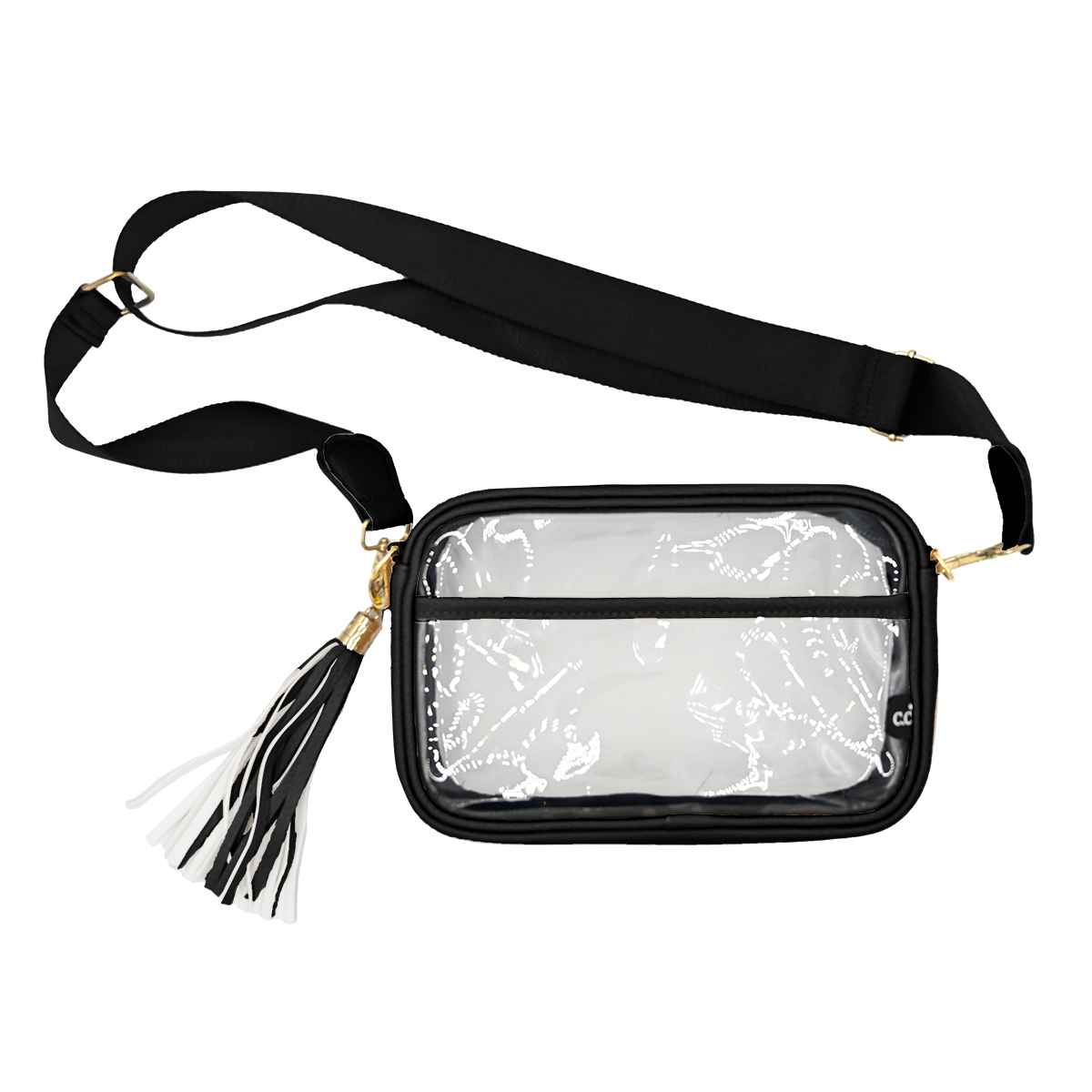 BGS4380 Clear Gameday Crossbody Bag With Tassel - MiMi Wholesale