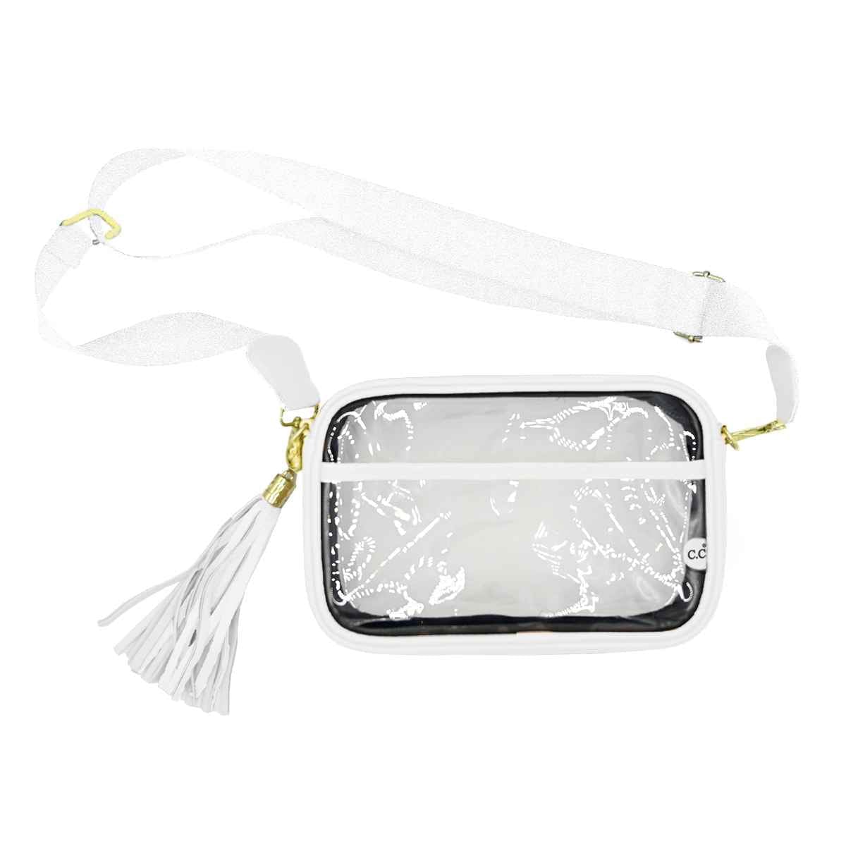 BGS4380 Clear Gameday Crossbody Bag With Tassel - MiMi Wholesale