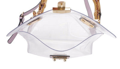 CR20412 Viviana Bamboo Handle Clear Satchel Crossbody With Pouch - MiMi Wholesale