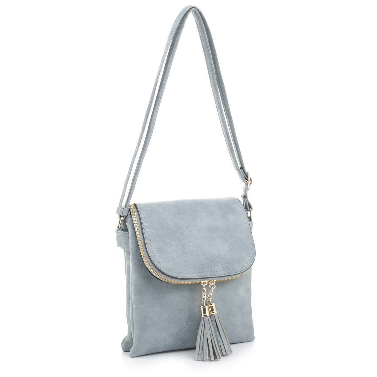 DJ96152 BJ6152 Monogrammable Flap-over Two Compartment Crossbody With Tassels - MiMi Wholesale