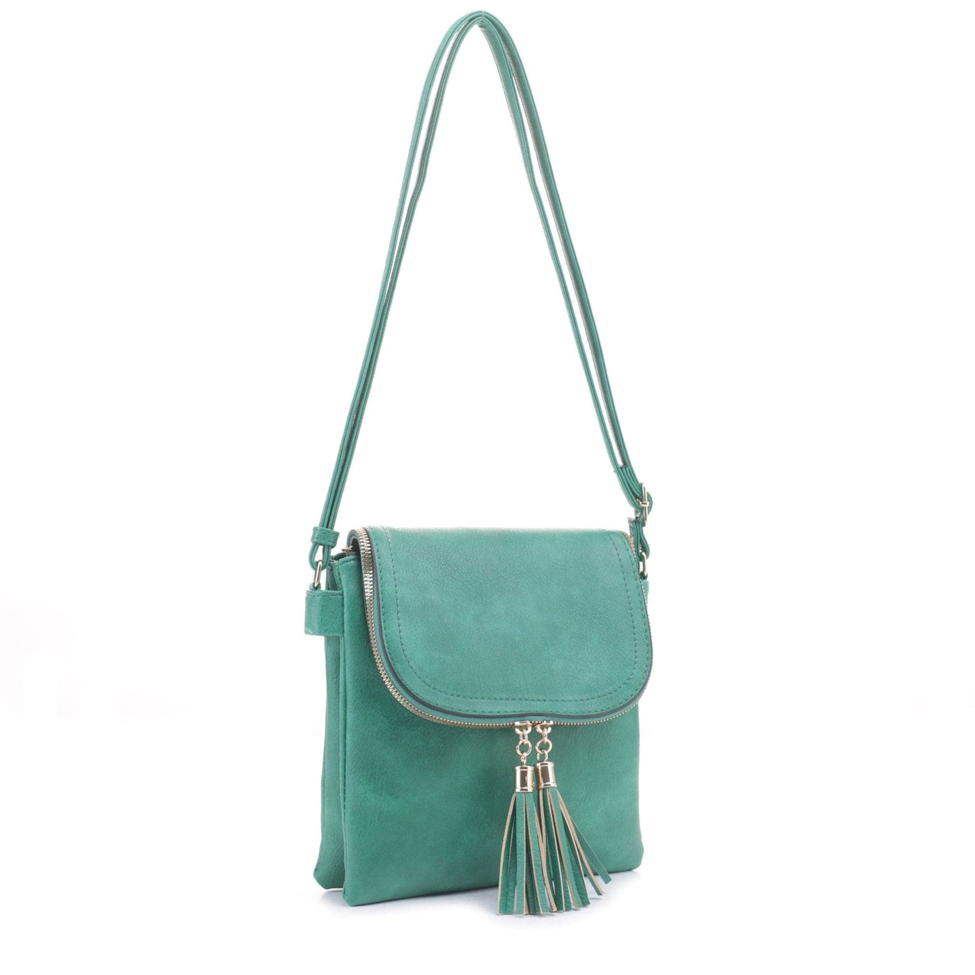 DJ96152 BJ6152 Monogrammable Flap-over Two Compartment Crossbody With Tassels - MiMi Wholesale