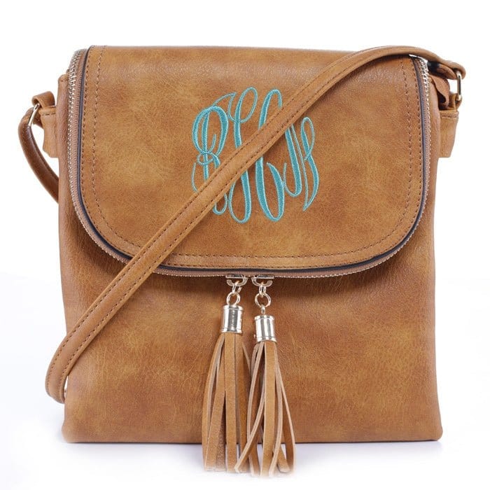 DJ96152 BJ6152 Monogrammable Flap-over Two Compartment Crossbody With Tassels - MiMi Wholesale