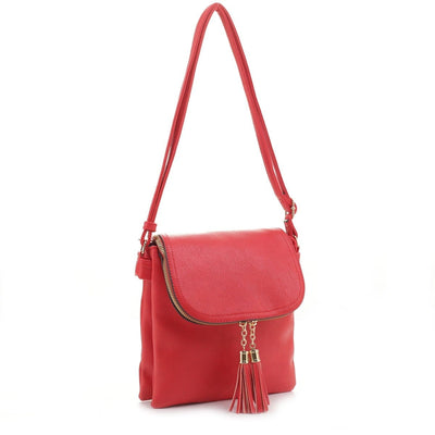 DJ96152 BJ6152 Monogrammable Flap-over Two Compartment Crossbody With Tassels - MiMi Wholesale