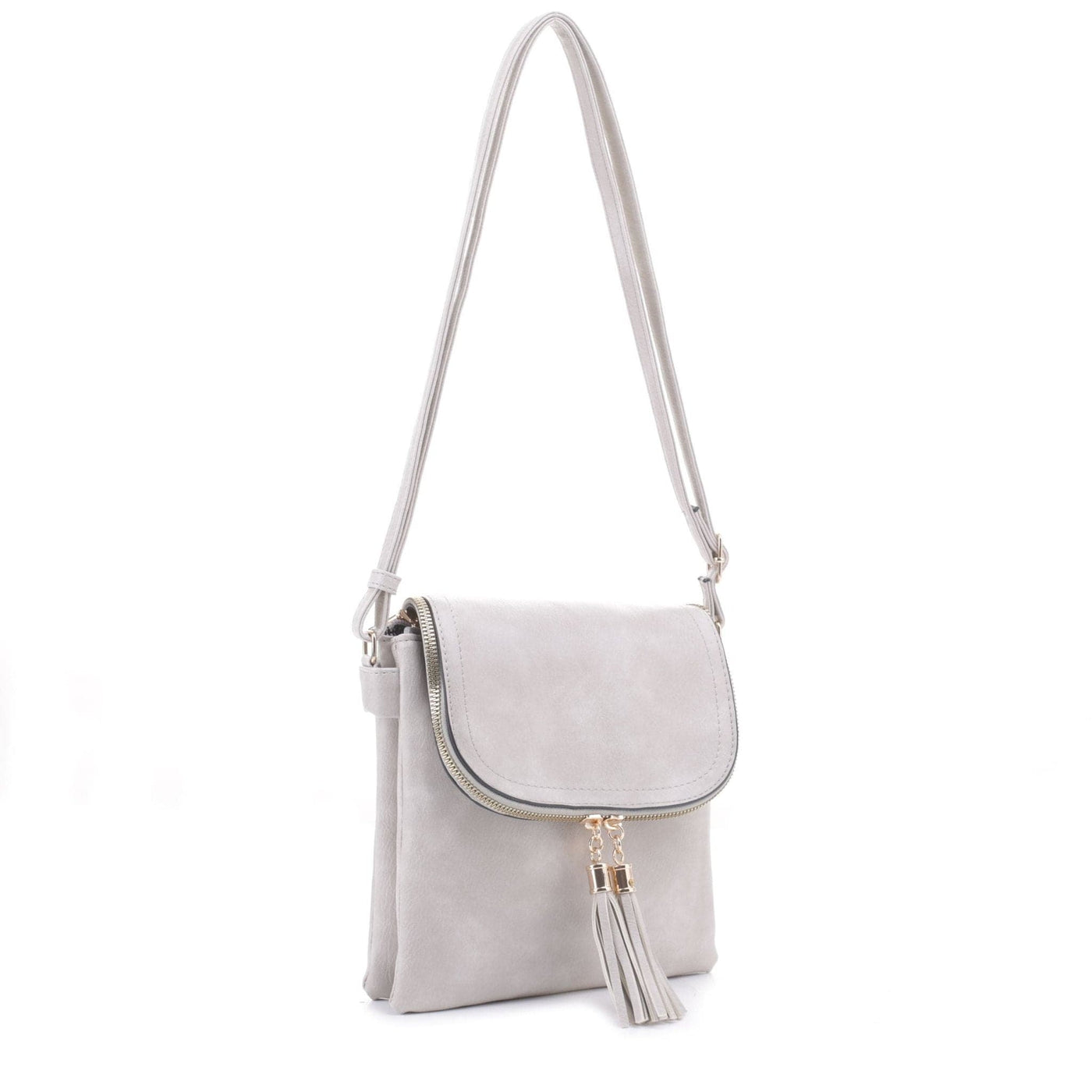 DJ96152 BJ6152 Monogrammable Flap-over Two Compartment Crossbody With Tassels - MiMi Wholesale