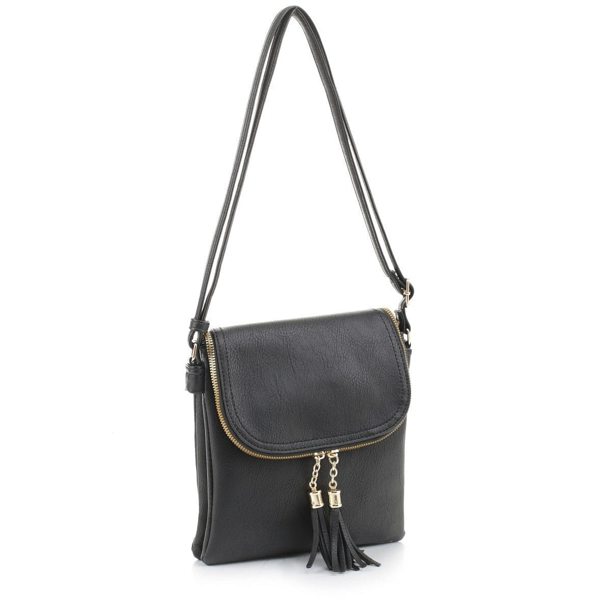 DJ96152 BJ6152 Monogrammable Flap-over Two Compartment Crossbody With Tassels - MiMi Wholesale