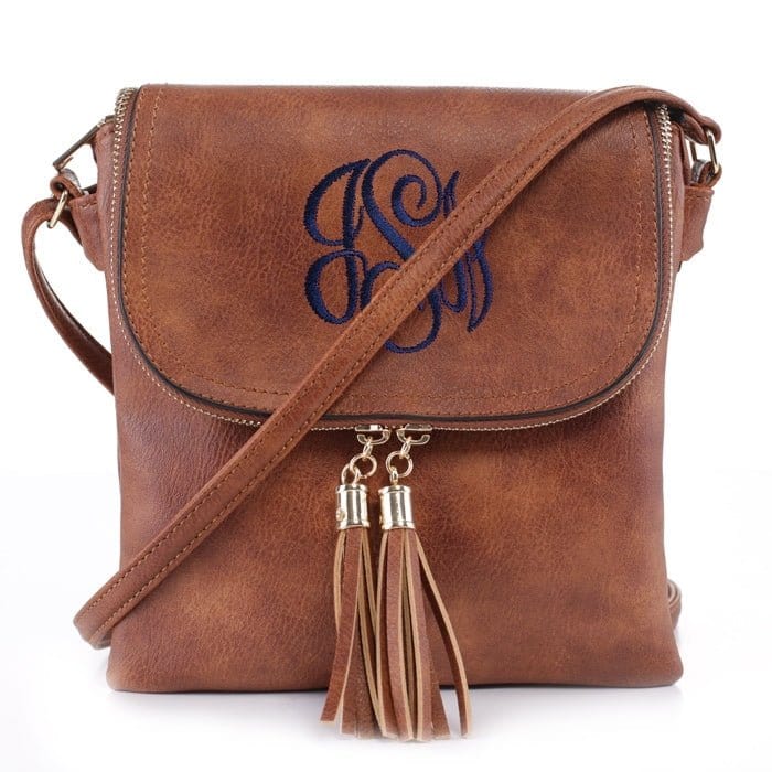 DJ96152 BJ6152 Monogrammable Flap-over Two Compartment Crossbody With Tassels - MiMi Wholesale