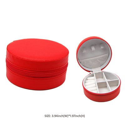 EG10267 Round Zip Around Jewelry Box - MiMi Wholesale