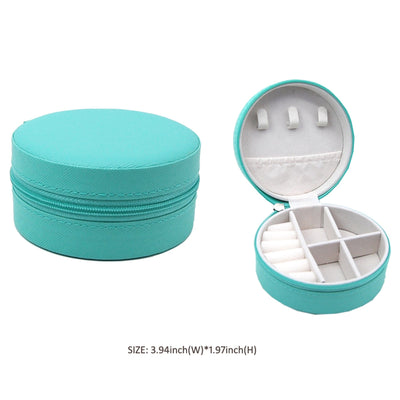 EG10267 Round Zip Around Jewelry Box - MiMi Wholesale