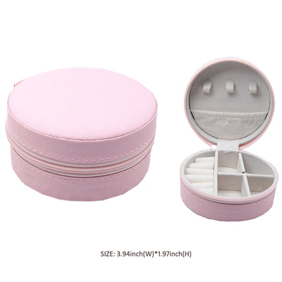 EG10267 Round Zip Around Jewelry Box - MiMi Wholesale