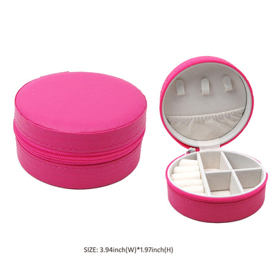 EG10267 Round Zip Around Jewelry Box - MiMi Wholesale