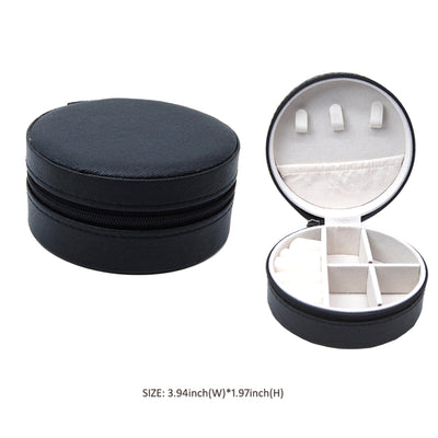 EG10267 Round Zip Around Jewelry Box - MiMi Wholesale