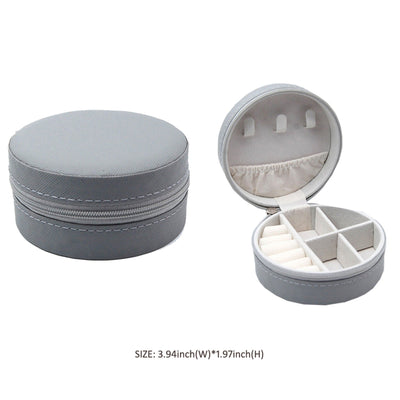 EG10267 Round Zip Around Jewelry Box - MiMi Wholesale