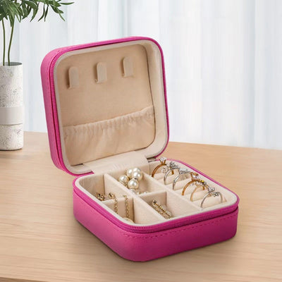 EG10268 Zip Around Square Jewelry Box - MiMi Wholesale