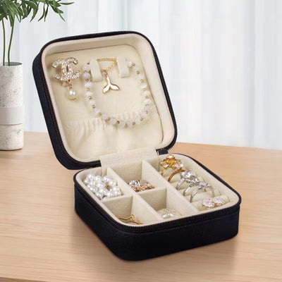 EG10268 Zip Around Square Jewelry Box - MiMi Wholesale