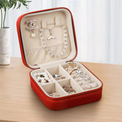 EG10268 Zip Around Square Jewelry Box - MiMi Wholesale