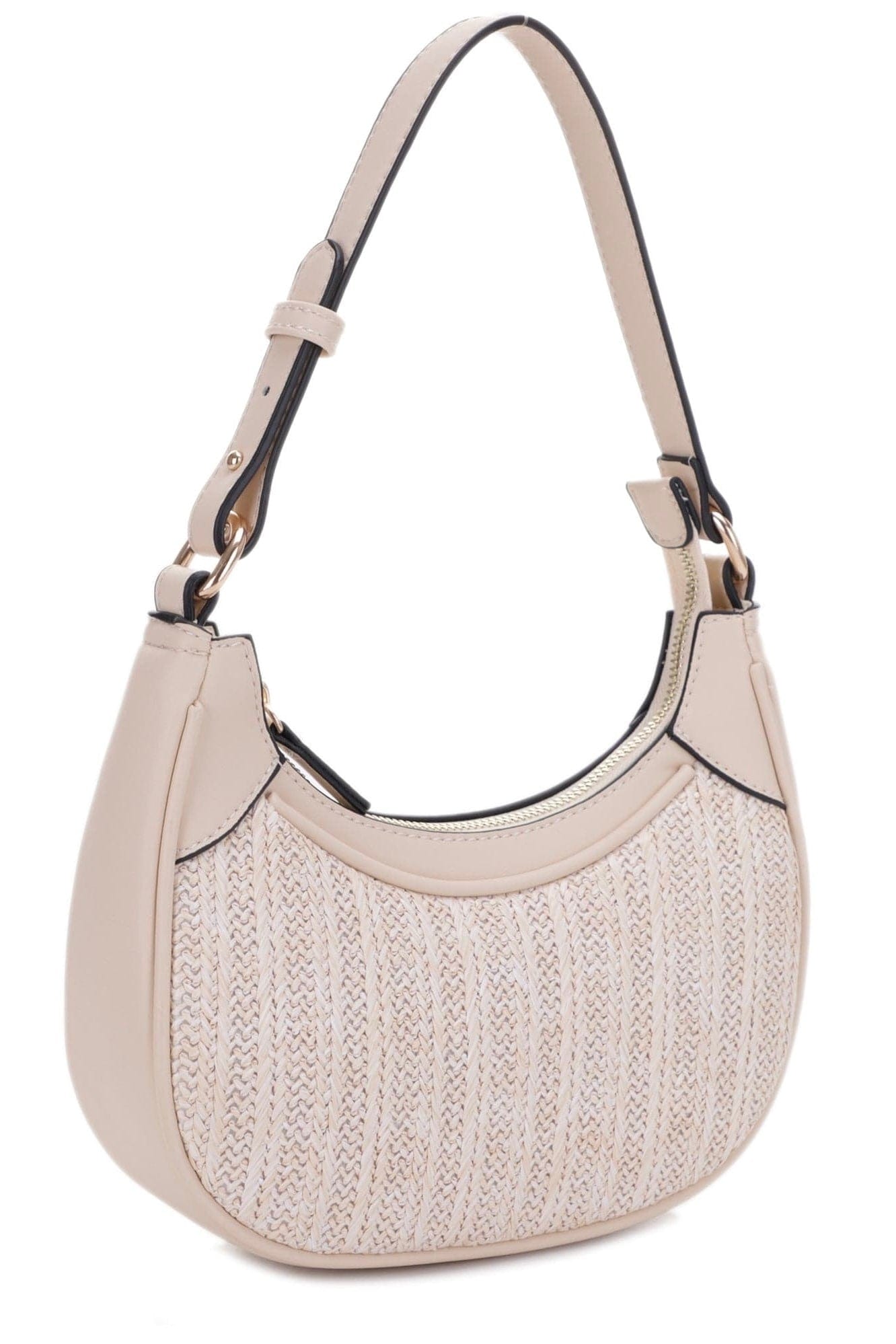 EJ601058 Essie Rounded Straw Shoulder Bag - MiMi Wholesale