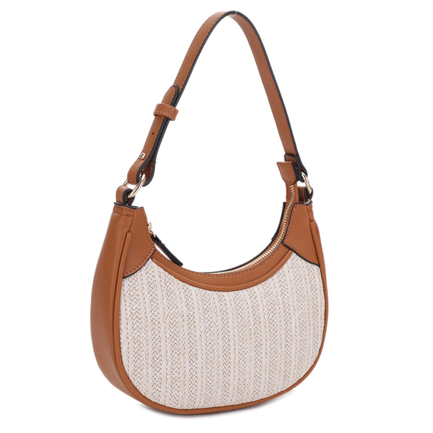 EJ601058 Essie Rounded Straw Shoulder Bag - MiMi Wholesale