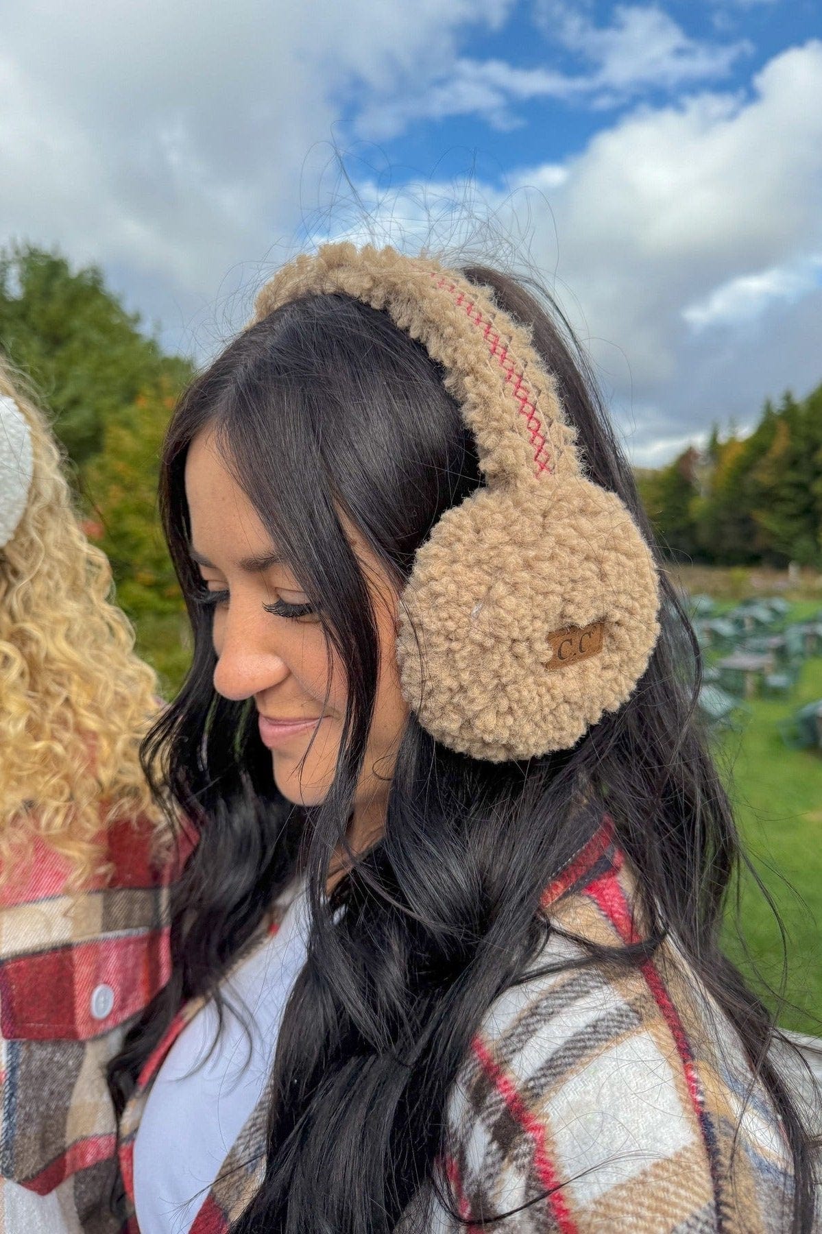 EMS4502 Sherpa With Embroidery Earmuffs - MiMi Wholesale