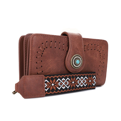 ES60166 Dolly Western Wallet With Boho Wristlet Strap - MiMi Wholesale