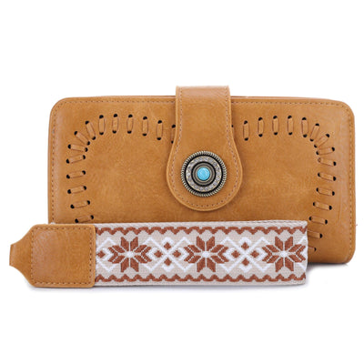 ES60166 Dolly Western Wallet With Boho Wristlet Strap - MiMi Wholesale