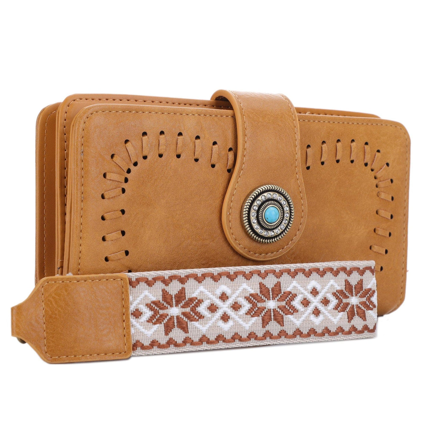 ES60166 Dolly Western Wallet With Boho Wristlet Strap - MiMi Wholesale