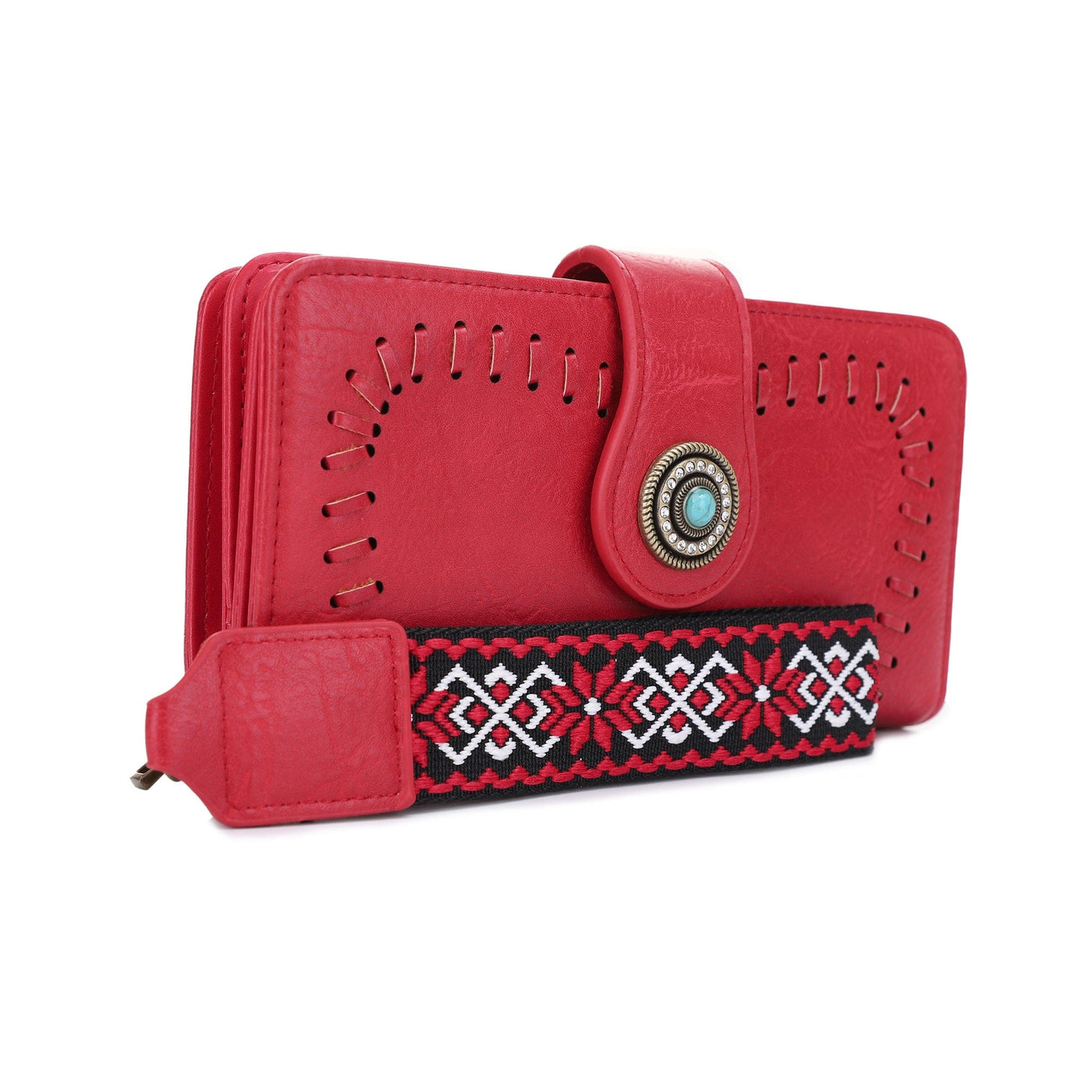 ES60166 Dolly Western Wallet With Boho Wristlet Strap - MiMi Wholesale