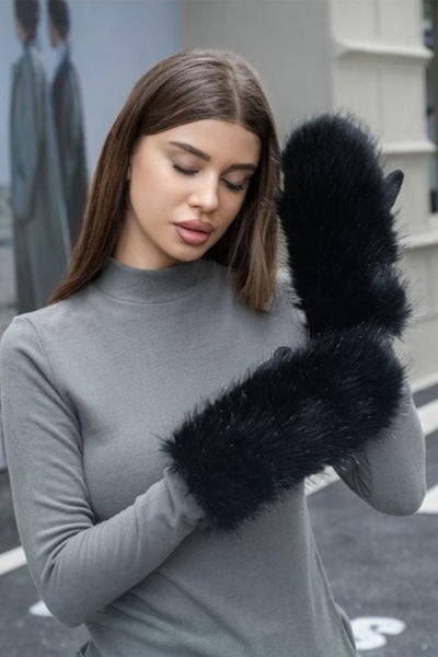 G2004 Women Fur Glove - MiMi Wholesale