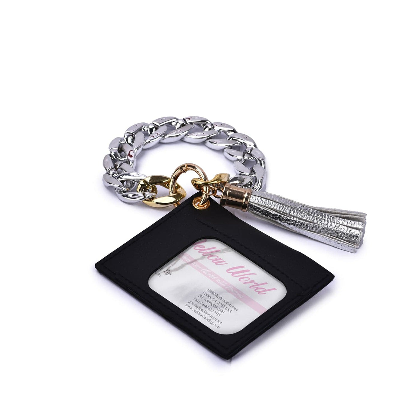 HB23277 Rhinestone Keychain Bracelet Wallet With Chain Bangle - MiMi Wholesale