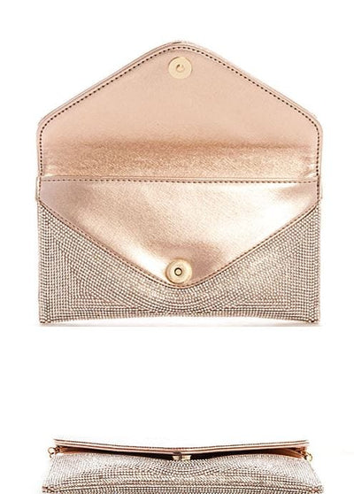 HD2521 Rhinestone Embellished Envelope Clutch - MiMi Wholesale