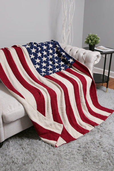 JCL4331 Super Lux American Flag Throw Blanket - MiMi Wholesale