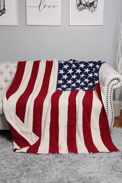 JCL4331 Super Lux American Flag Throw Blanket - MiMi Wholesale