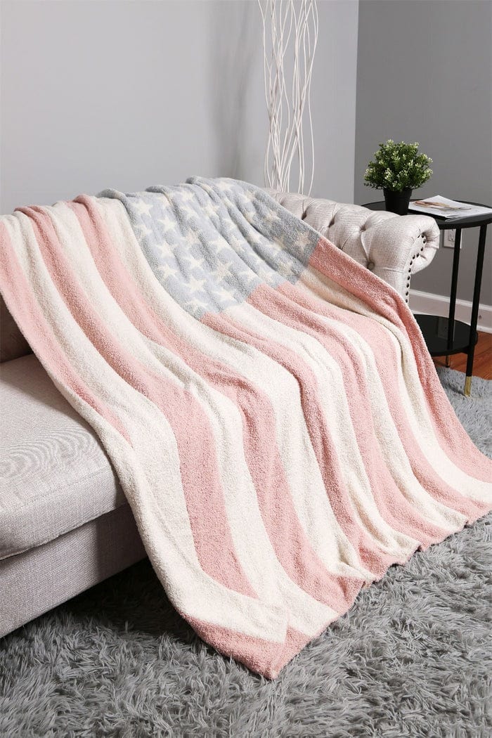 JCL4331 Super Lux American Flag Throw Blanket - MiMi Wholesale