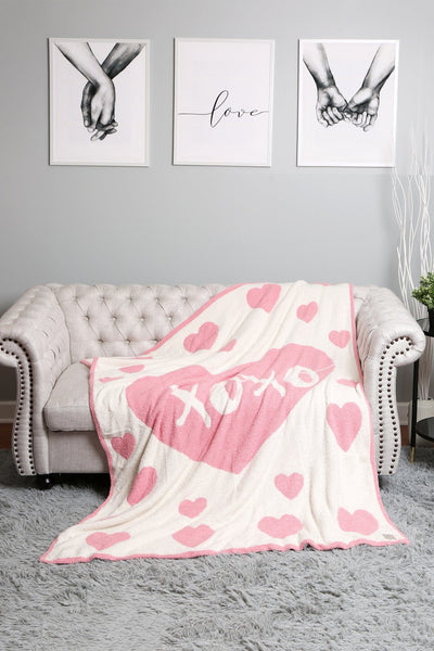 JCL6003 XOXO & Heart Throw Blanket - MiMi Wholesale