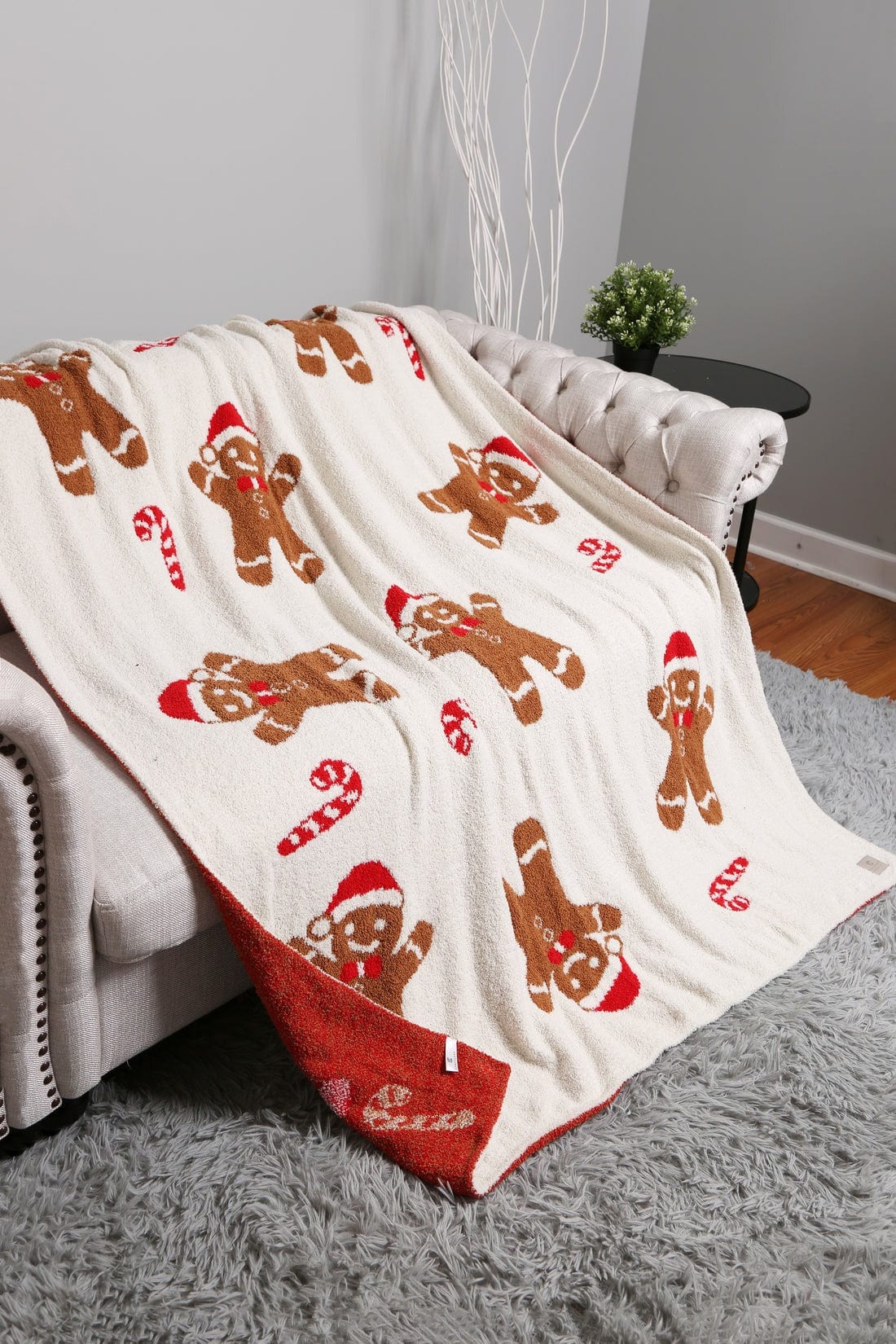 JCL6016 Super Lux Gingerbread/Santa Blanket - MiMi Wholesale