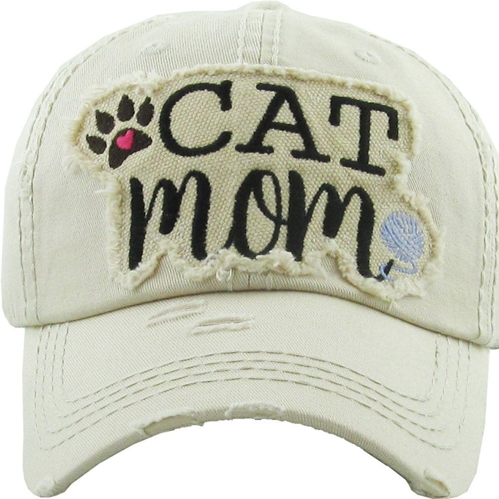 KBV1260 "Cat Mom" Vintage Wash Cap - MiMi Wholesale