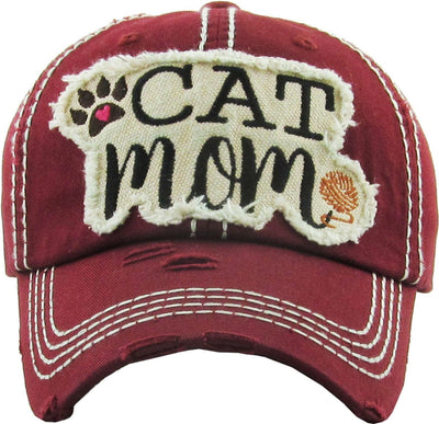 KBV1260 "Cat Mom" Vintage Wash Cap - MiMi Wholesale