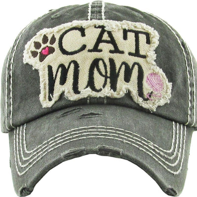 KBV1260 "Cat Mom" Vintage Wash Cap - MiMi Wholesale