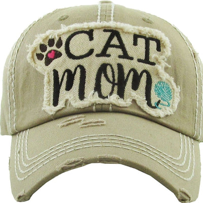 KBV1260 "Cat Mom" Vintage Wash Cap - MiMi Wholesale