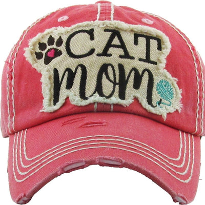 KBV1260 "Cat Mom" Vintage Wash Cap - MiMi Wholesale